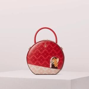 Kate Spade x Tom and Jerry Collab Red Pink Canteen Crossbody Top Handle Bag